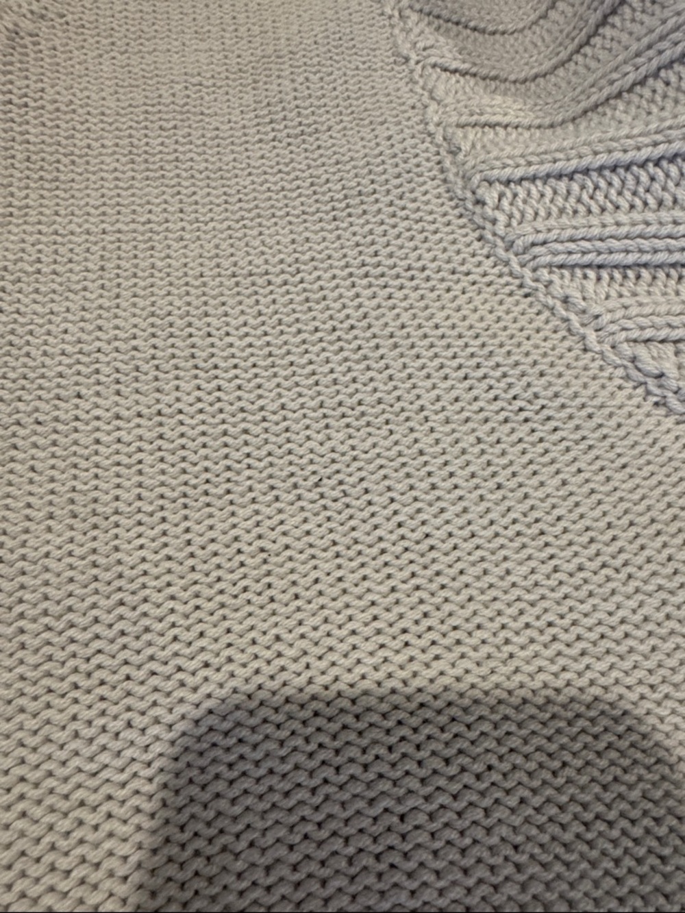Old Navy Light Gray Ribbed Shawl-Collar Sweater - Picture 3 of 3